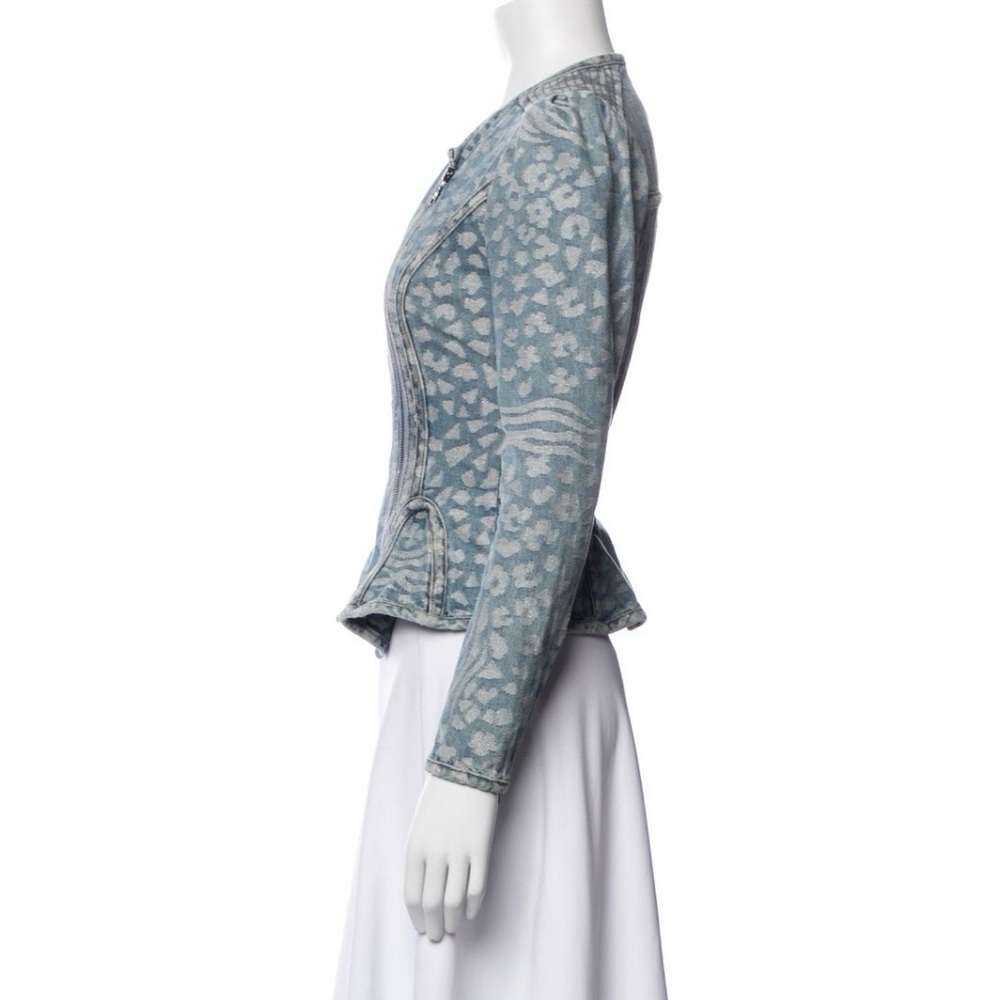 Alexander McQueen Light Blue Animal Print Denim Jacket - Picture 7 of 7
